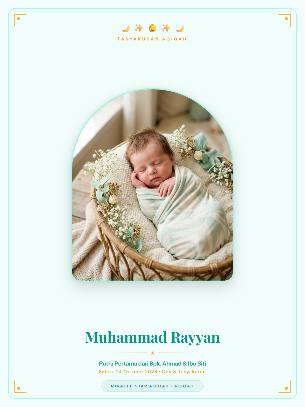 Miracle Star Aqiqah — template undangan aqiqah