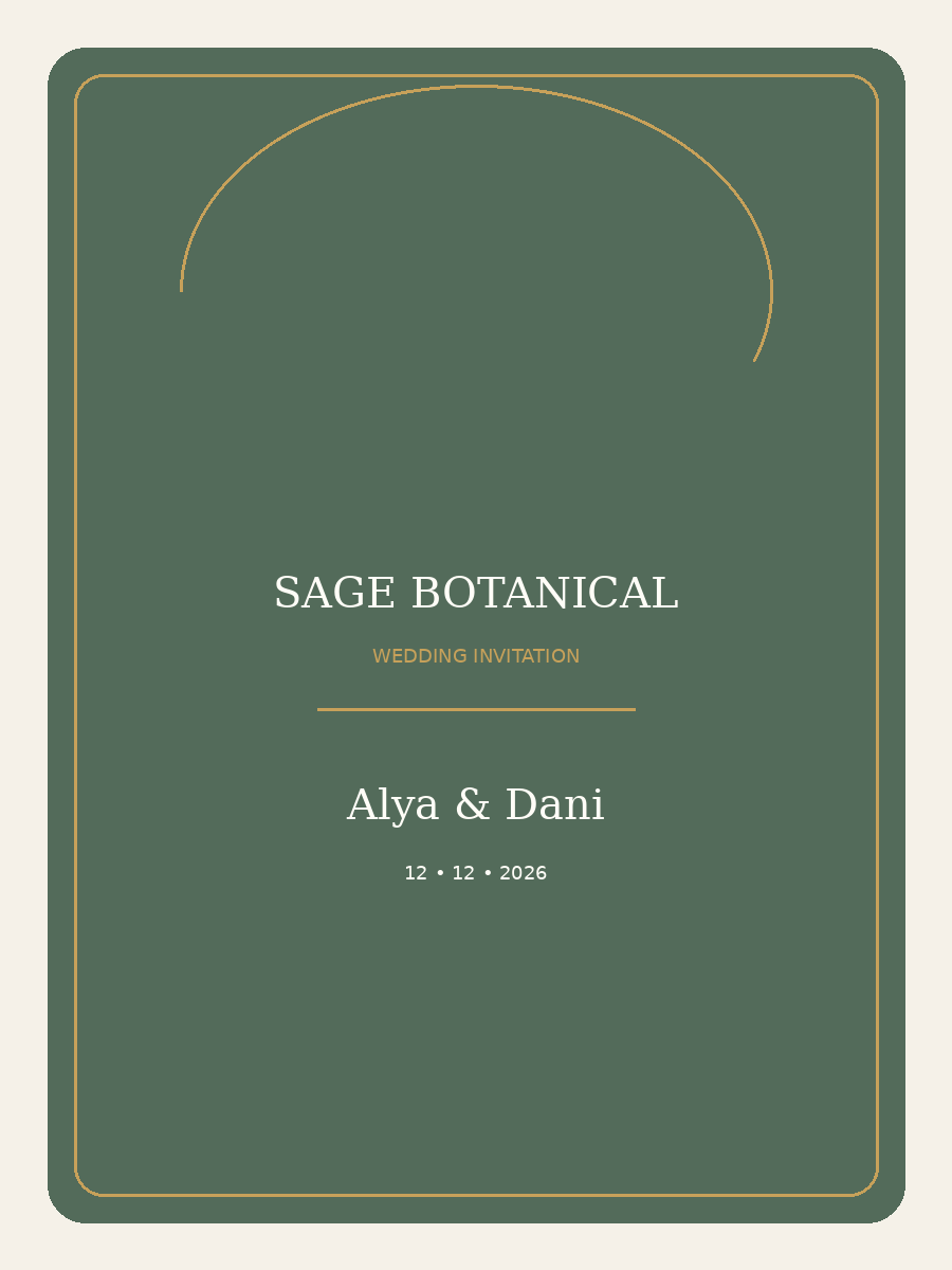 Sage Botanical — template undangan pernikahan premium